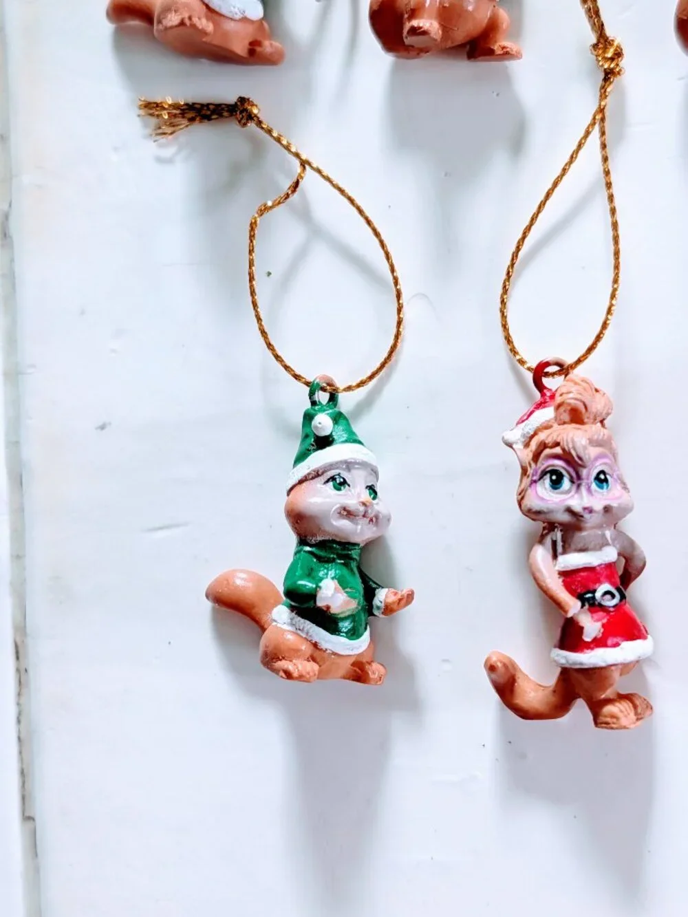 Lot of 10 VTG Alvin & Chipmunks Christmas Ornaments Mini Figures Santa 90s Rare